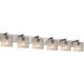 Fusion 6 Light 55.5 inch Brushed Nickel Bath Bar Wall Light in Oval, Incandescent, Seeded Fusion, Oval