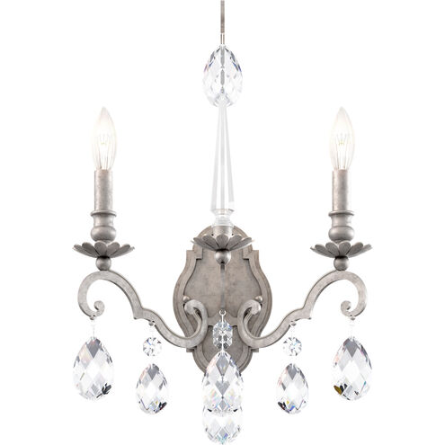 Renaissance Nouveau 2 Light 8 inch Antique Silver Wall Sconce Wall Light