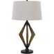 Valence 29 inch 150 watt Black and Pine Wood Table Lamp Portable Light