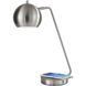 Emerson 18 inch 60.00 watt Brushed Steel Desk Lamp Portable Light, with AdessoCharge Wireless Charging Pad and USB Port