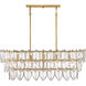 Amira 5 Light 45 inch Distressed Brass Interior Hanging Light Ceiling Light