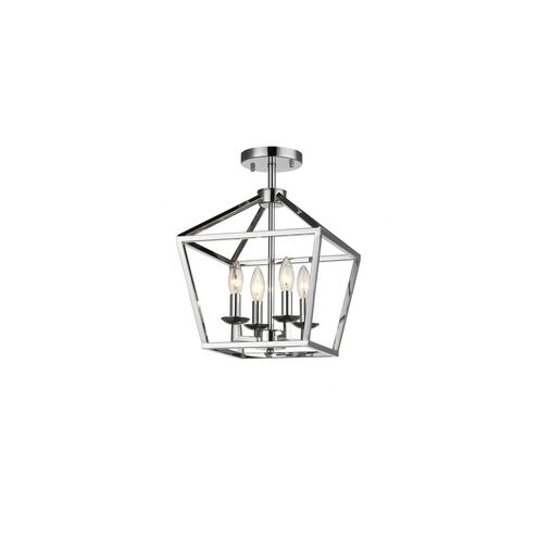 Canada 4 Light 12 inch Shiny Nickel Flush Mount Ceiling Light, Candle Light