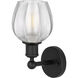 Edison Norfolk 1 Light 6 inch Matte Black Sconce Wall Light in Clear Glass