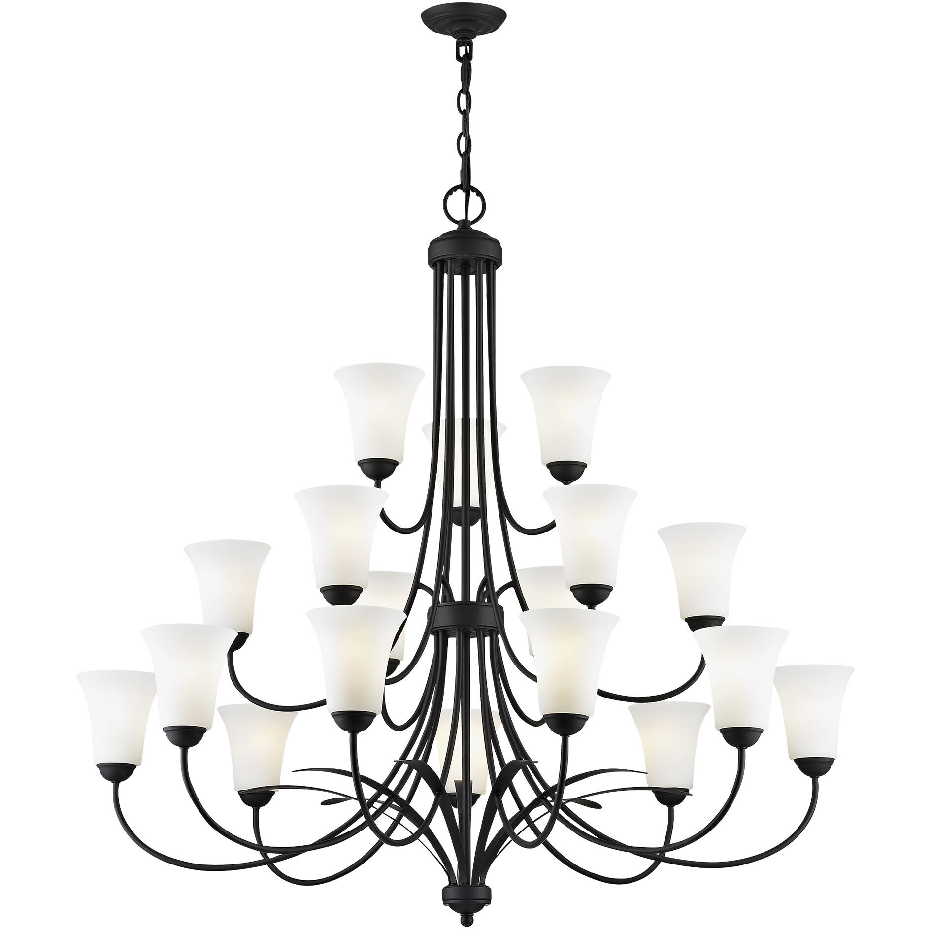Ridgedale 18 Light 44 inch Black Chandelier Ceiling Light