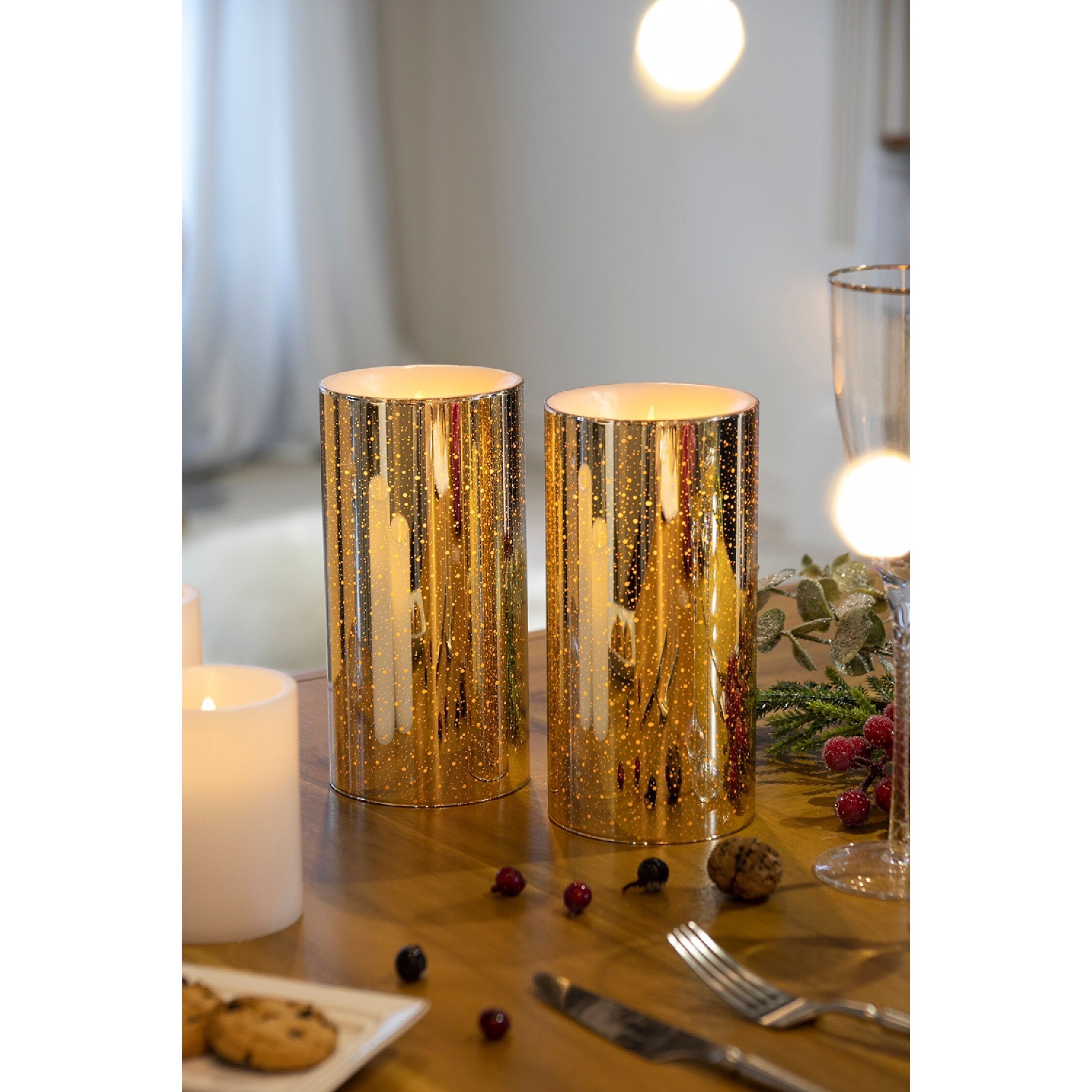 Speckled 8 X 4 inch LED Candle