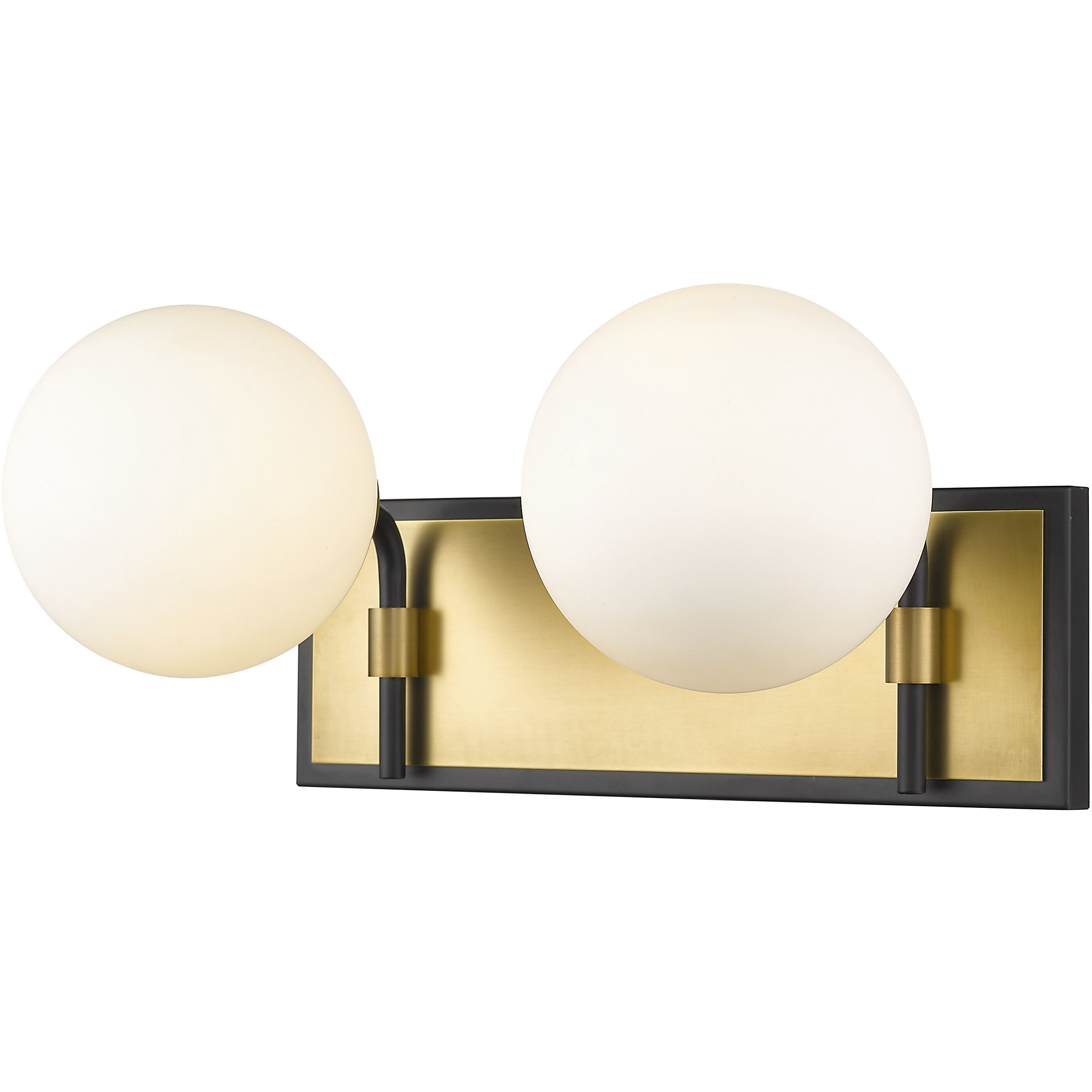 Parsons 2 Light 16 inch Matte Black and Olde Brass Vanity Wall Light