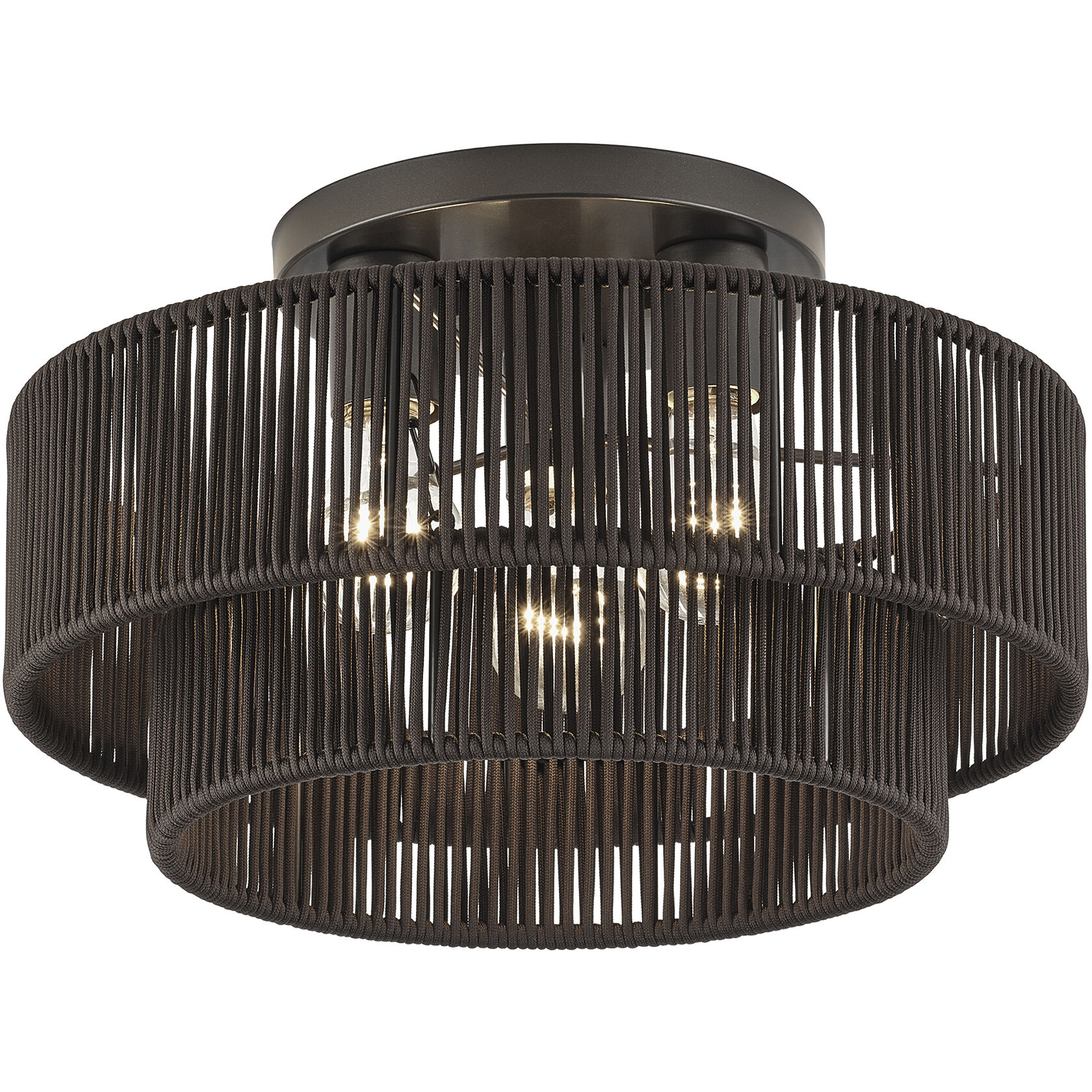 Acordia 3 Light 15 inch English Bronze Semi Flush Mount Ceiling Light, Large