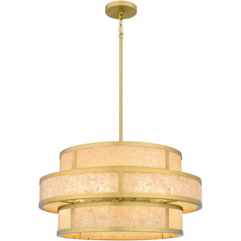 Stoneland 6 Light 24 inch Brushed Gold Pendant Ceiling Light