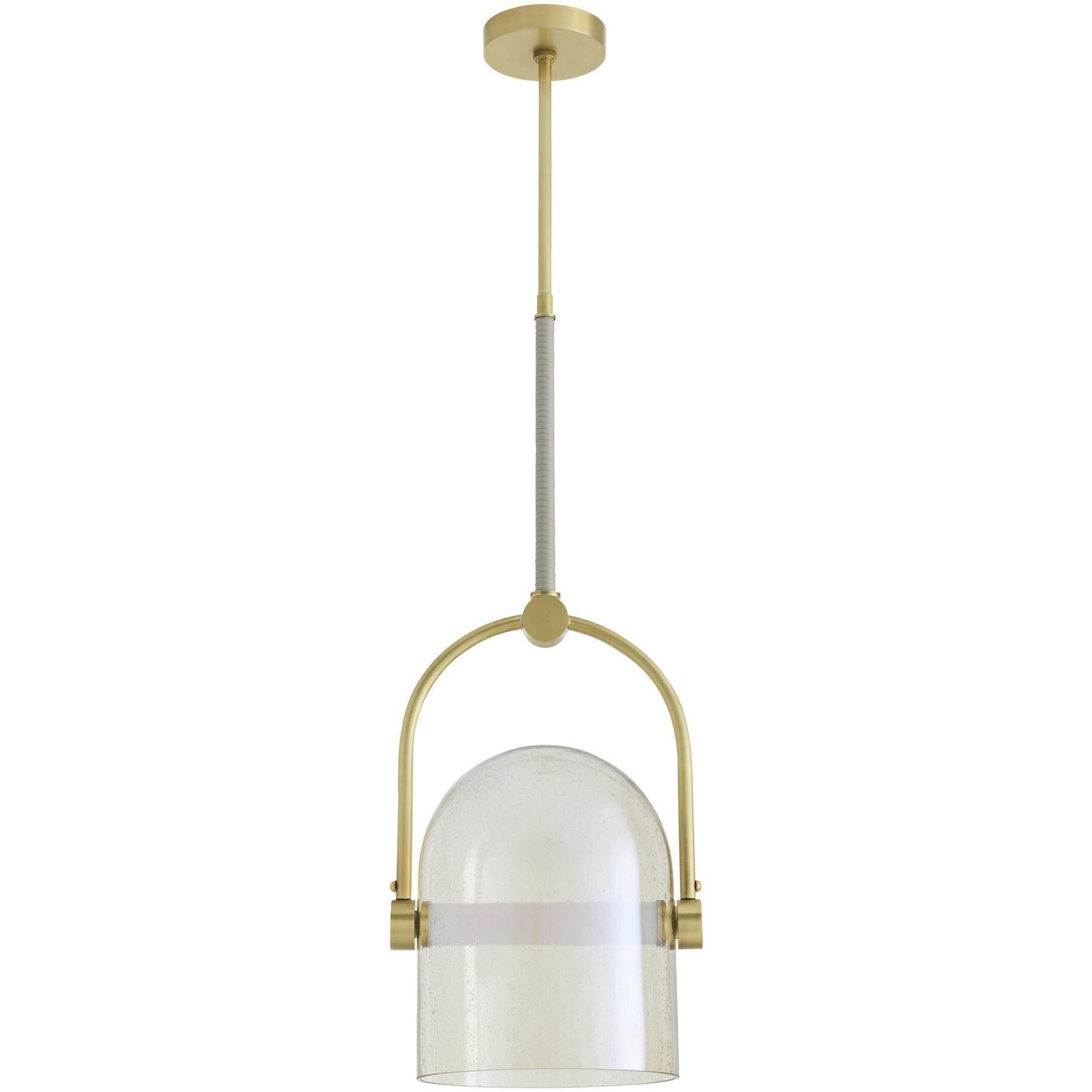 Marco 1 Light 10 inch Bone with Antique Brass Pendant Ceiling Light, Small