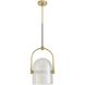 Marco 1 Light 10 inch Bone with Antique Brass Pendant Ceiling Light, Small