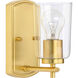 Adley 1 Light 5 inch Satin Brass Bath Vanity Wall Light