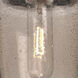 Sulu 1 Light Black Pendant Ceiling Light in Smoke Bubble Glass