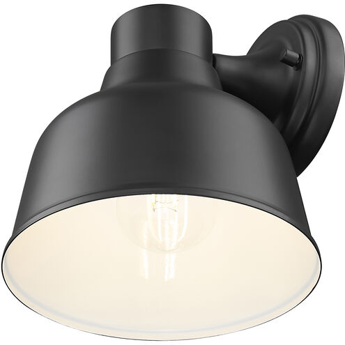 Selden 1 Light 9 inch Matte Black with White Gloss Interior Exterior Wall Mount