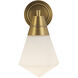 Willard 1 Light 6 inch Vintage Brass Bath Vanity Light Wall Light in Opal Glass