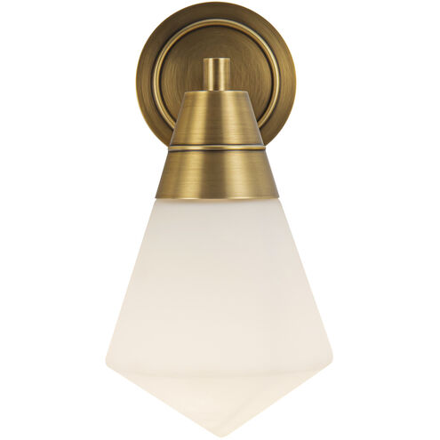 Willard 1 Light 6 inch Vintage Brass Bath Vanity Light Wall Light in Opal Glass