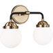 Ian K. Fowler Cafe 2 Light 14 inch Satin Brass Wall Bath Fixture Wall Light