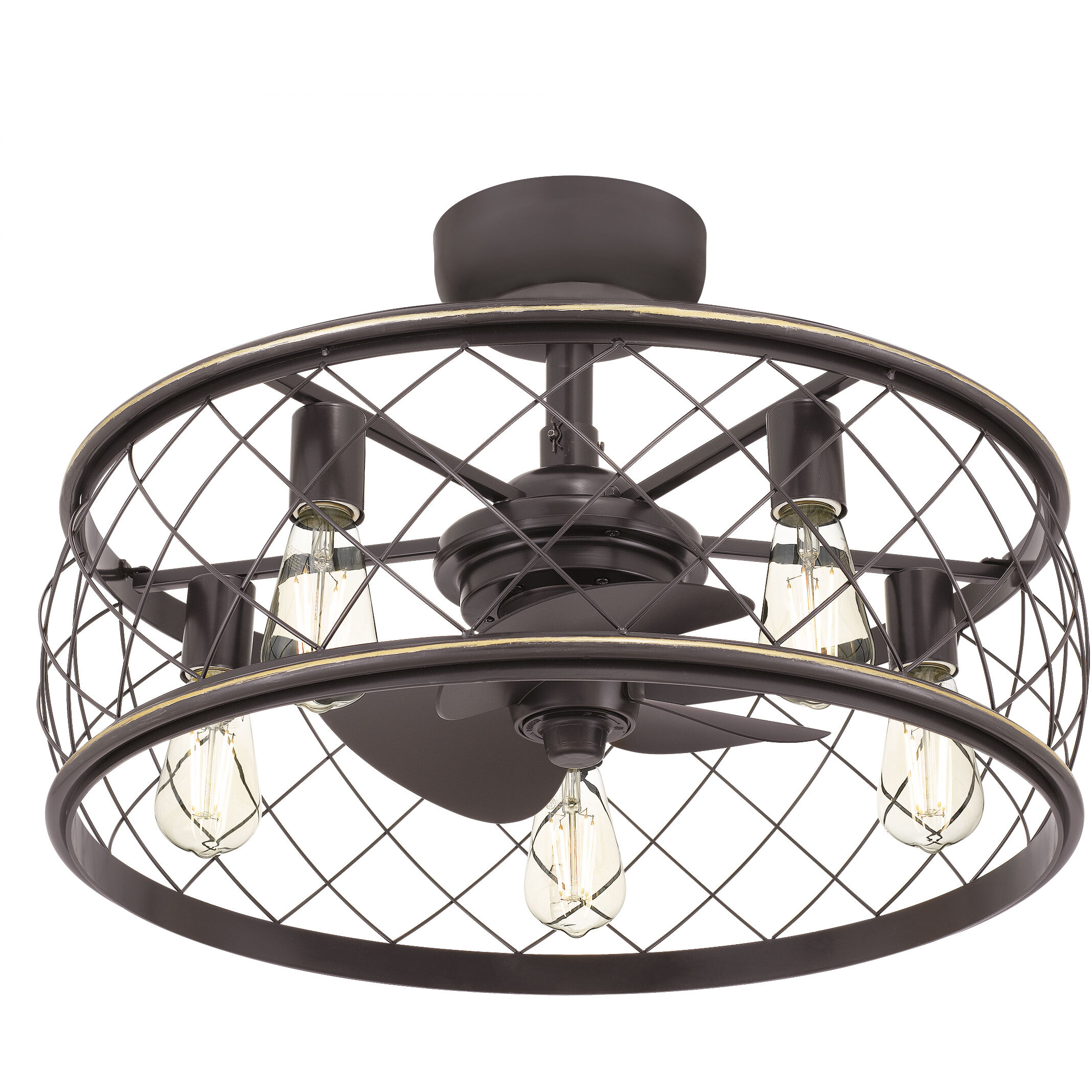 Dury 22 inch Palladian Bronze with Brown Blades Fandelier