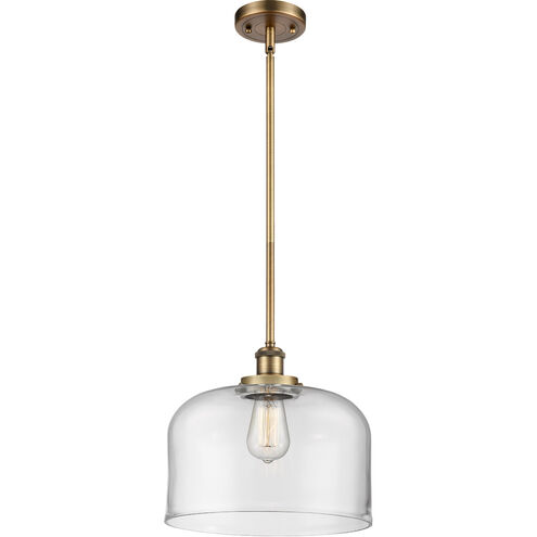 Ballston X-Large Bell 1 Light 8 inch Brushed Brass Pendant Ceiling Light in Clear Glass