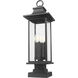 Tiberius 4 Light 27 inch Black Outdoor Pier Mounted Fixture