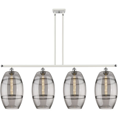 Ballston Vaz 4 Light 48.25 inch White Polished Chrome Stem Hung Island Light Ceiling Light