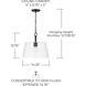 Baker 1 Light 14.25 inch Matte Black Pendant Ceiling Light, Convertible Dual Mount