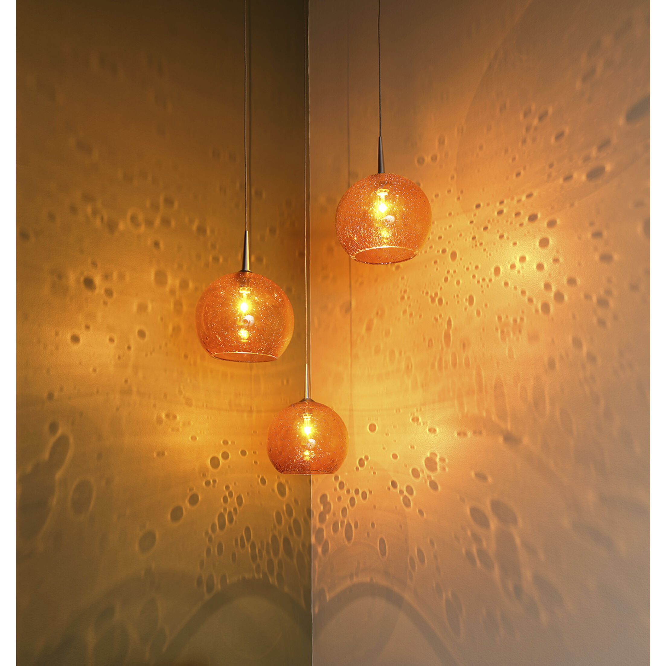 Bobo 1 Light 6 inch Matte Chrome Line Voltage Small Pendant Ceiling Light in Amber Glass