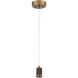 Port Nine LED 8 inch Antique Brushed Brass Pendant Ceiling Light in Seeded