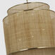 Marie Flanigan Linley LED 30 inch Soft Brass and Natural Rattan Caning Hanging Shade Ceiling Light, Extra Large