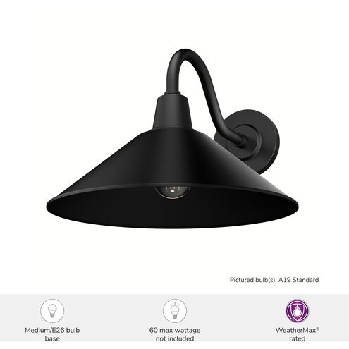 Skyflow 1 Light 10.6 inch Matte Black Outdoor Wall Light, Medium