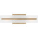 Dex 2 Light 4.75 inch Satin Brass Bath Vanity Wall Light