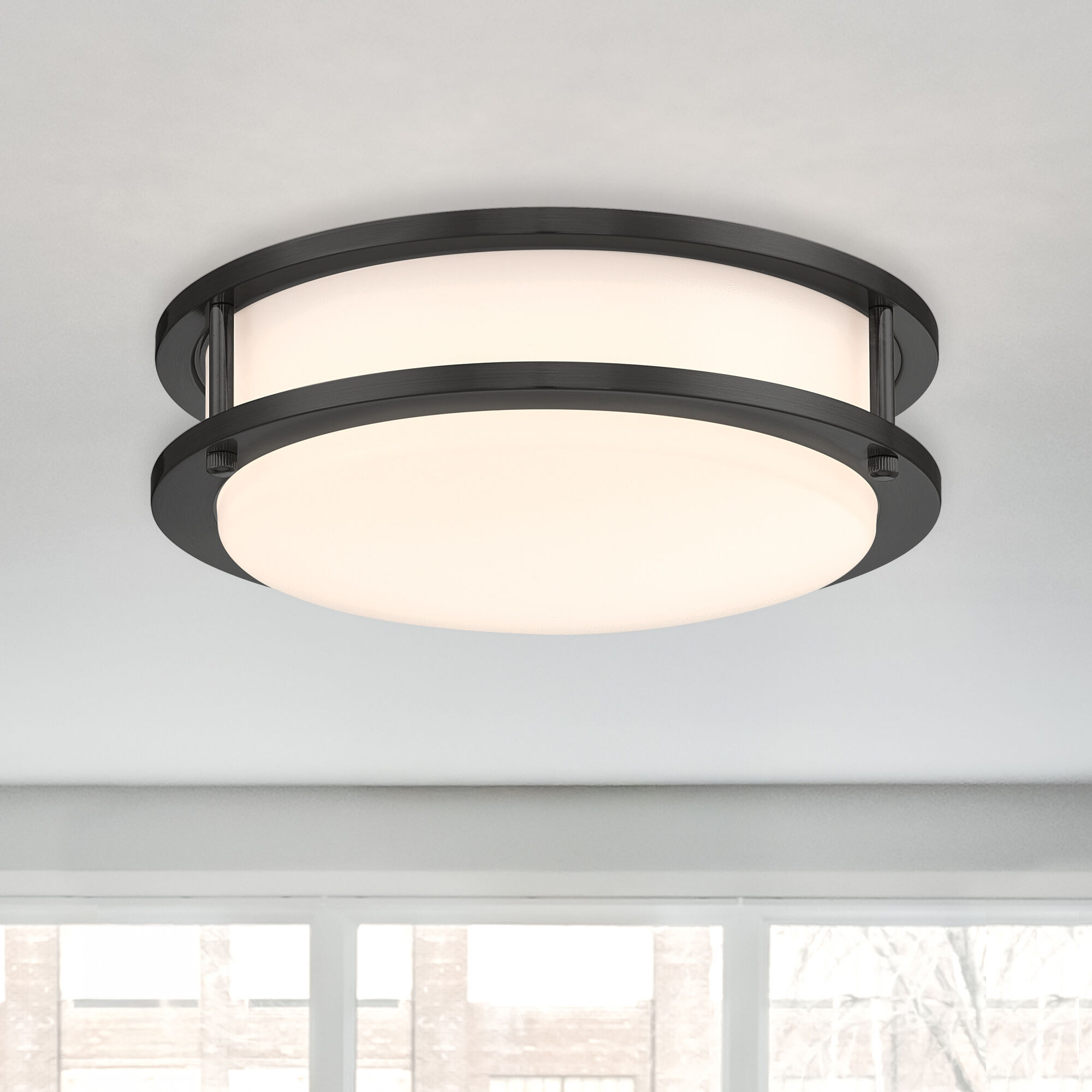 DC Series 1 Light 10.31 inch Matte Black Flush Mount Ceiling Light