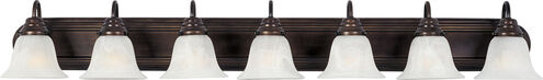 Essentials - 801x 7 Light 48 inch Oil Rubbed Bronze Bath Light Wall Light in Marble