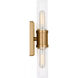 Keaton 2 Light 5 inch Satin Brass Bath Vanity Wall Light in Crackle Glass