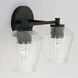 Beau 2 Light 15 inch Matte Black Vanity Light Wall Light
