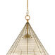 Nadir 1 Light 16 inch Antique Brass/Frosted Glass Pendant Ceiling Light