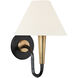 Thomas O'Brien Cavalli LED 8.5 inch Aged Iron and Hand-Rubbed Antique Brass J-Arm Sconce Wall Light