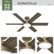 Donatella 52 inch Burnished Brass with Warm Grey Oak Blades Ceiling Fan