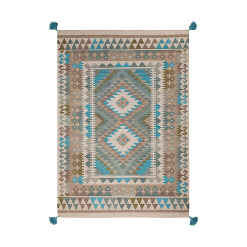 Bodie 120 X 96 inch Sage/Camel/Taupe/Teal/Dark Brown Rugs, Rectangle