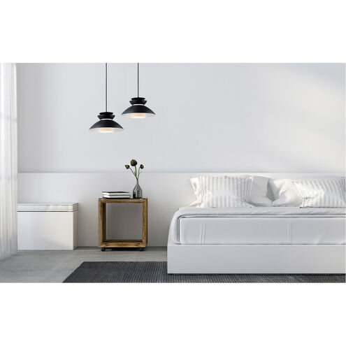Nordic 1 Light 19 inch Black/Brushed Platinum Single Pendant Ceiling Light in Black and Brushed Patinum