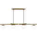 ED Ellen DeGeneres Lune 4 Light 49.63 inch Burnished Brass Linear Chandelier Ceiling Light