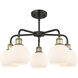 Athens 5 Light 24 inch Black Antique Brass Chandelier Ceiling Light in Matte White