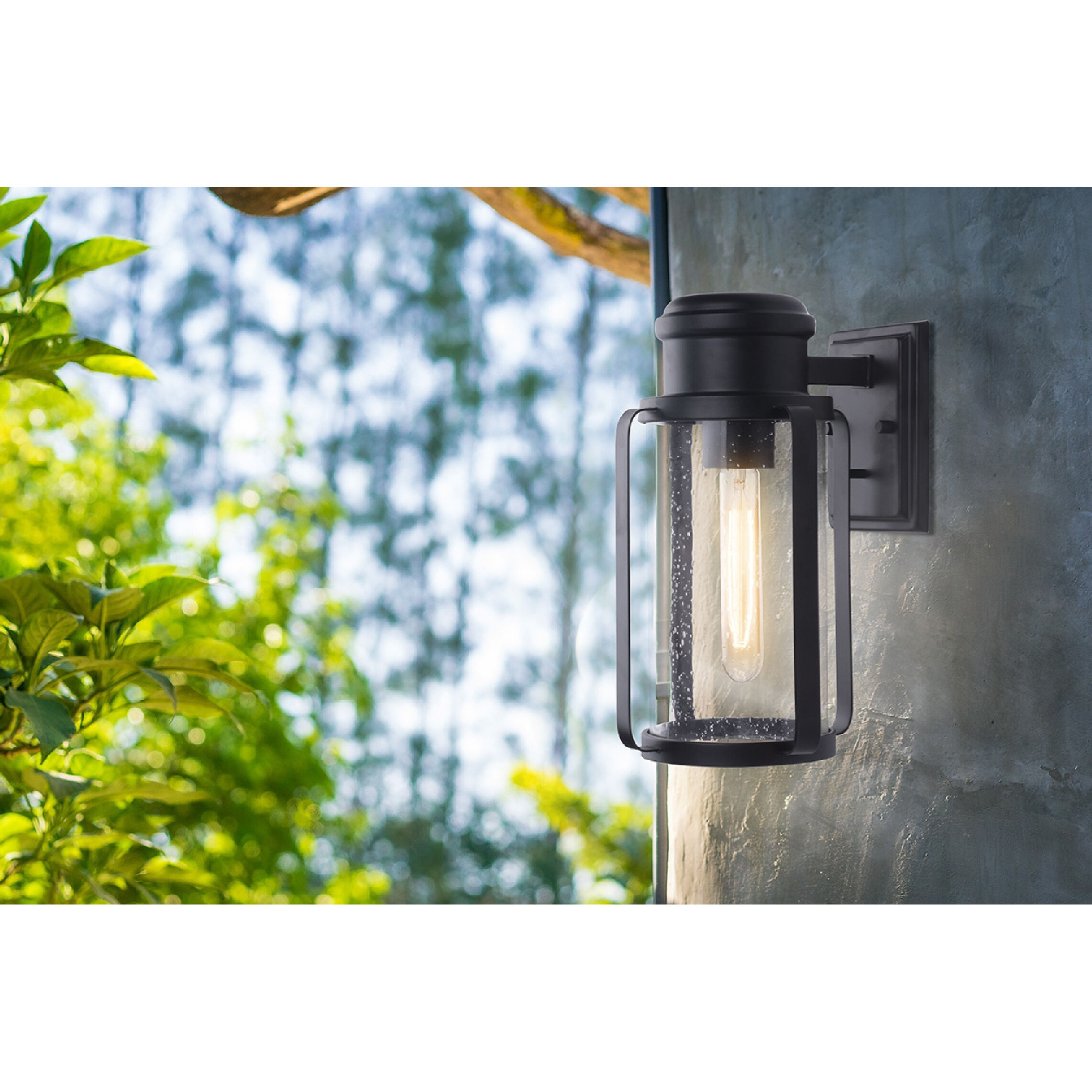 Abner 1 Light 14.5 inch Matte Black Outdoor Wall Sconce