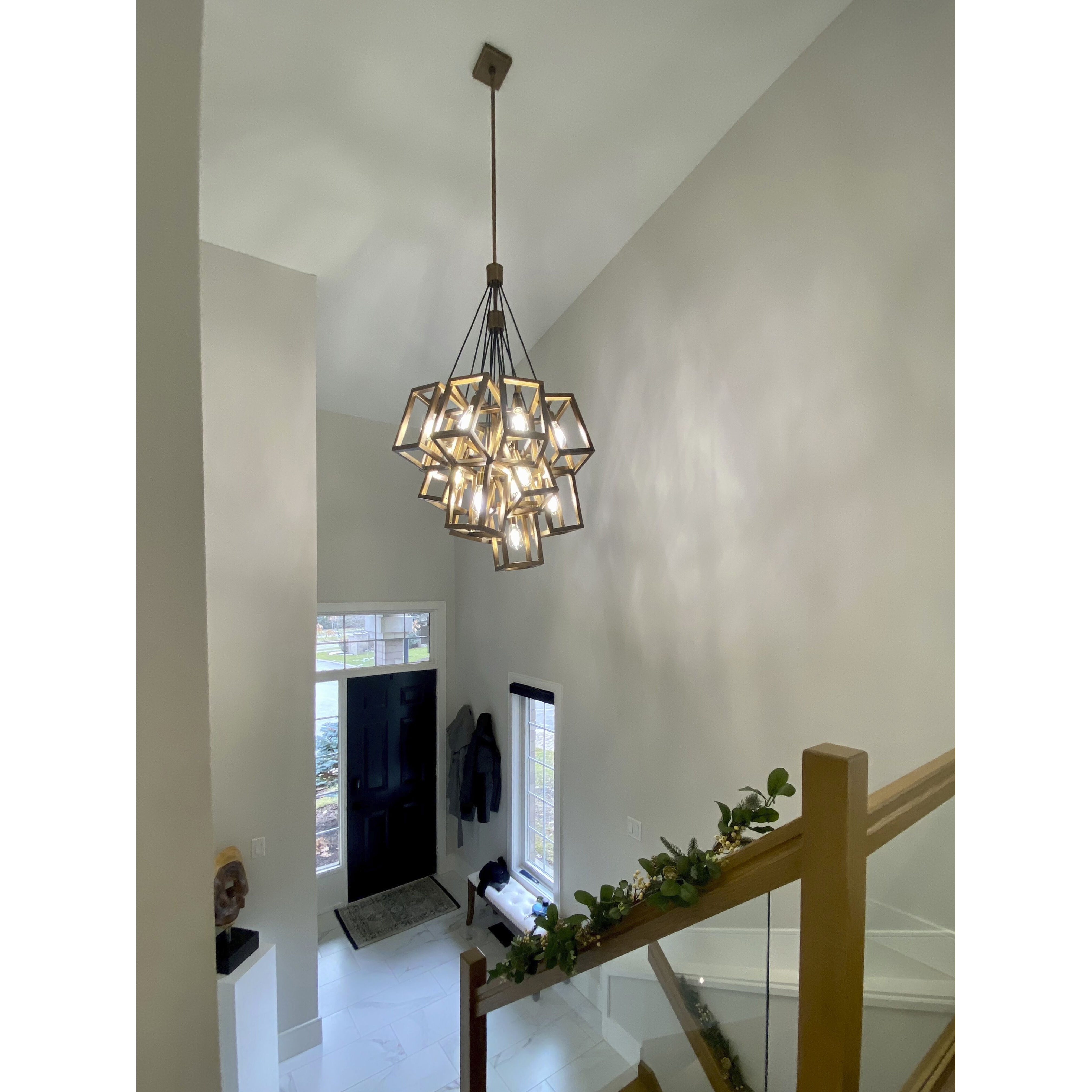 Ensemble LED 32.5 inch Brushed Bronze Chandelier Ceiling Light, Large