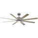 Renegade 52 inch Graphite and Weathered Wood with Weathered Wood Blades Downrod Ceiling Fan in 2700K, Graphite Weathered Wood