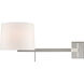 Barbara Barry Sweep 1 Light 11.75 inch Polished Nickel Right Articulating Sconce Wall Light, Medium
