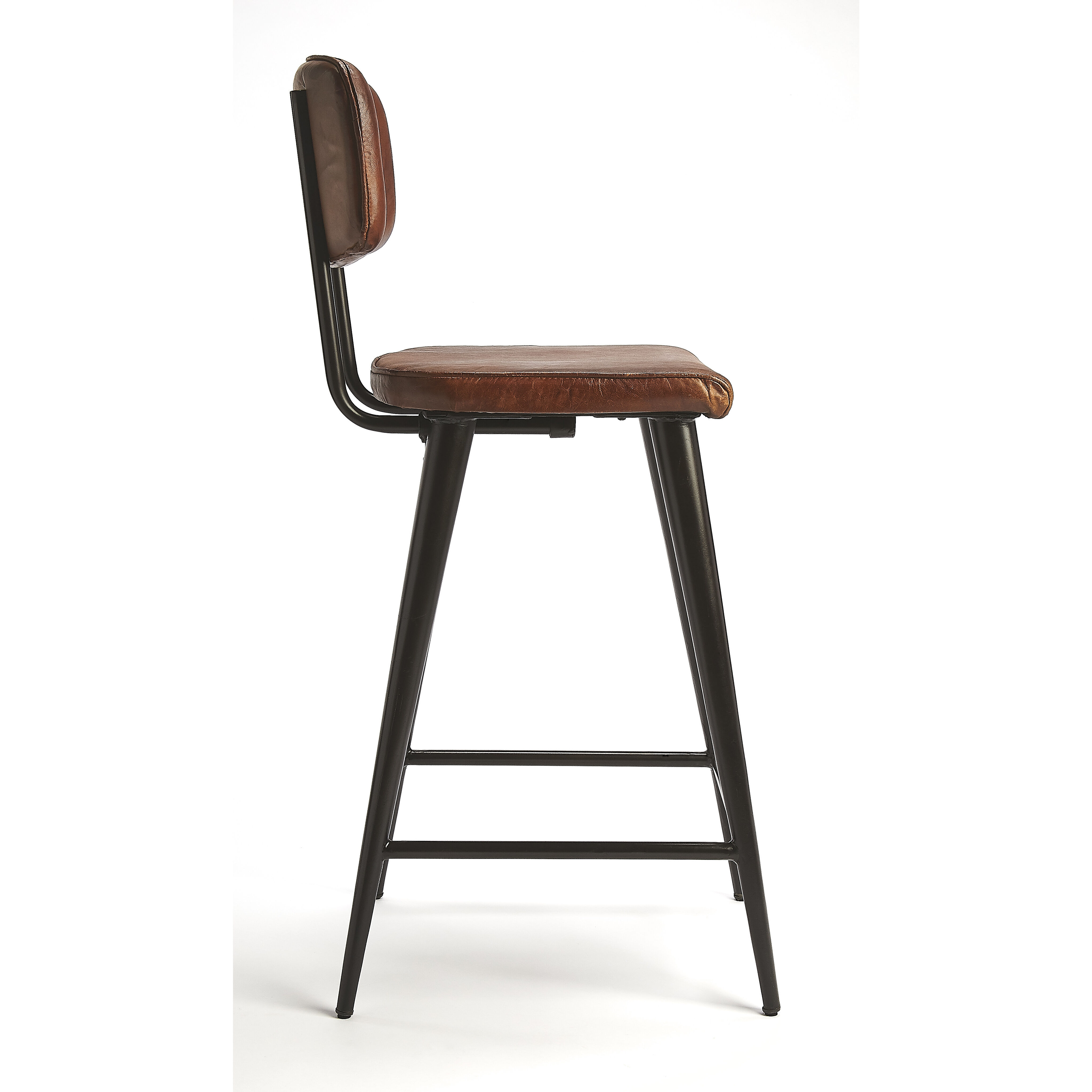 Industrial Chic Saddle  39 inch Brown Leather Barstool