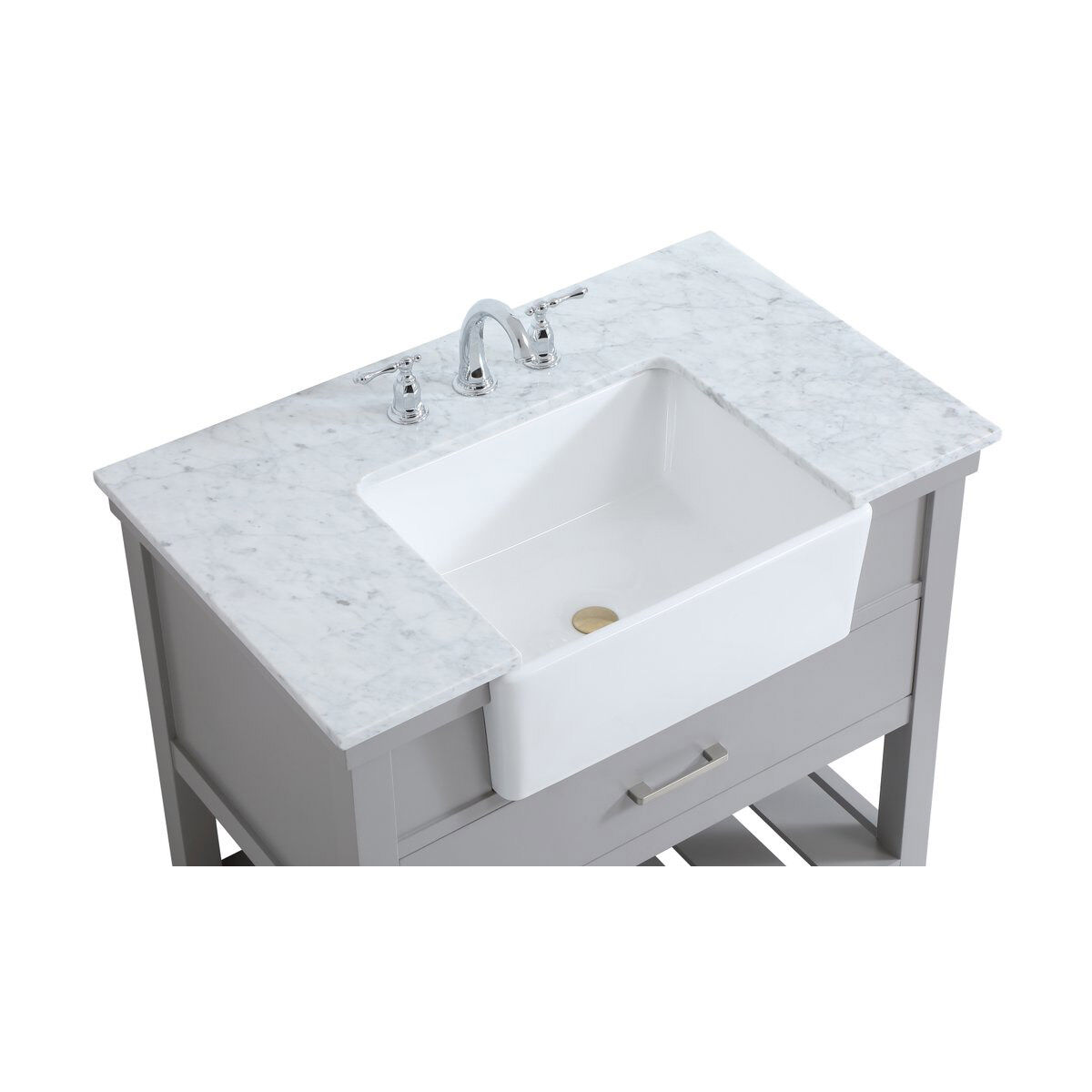 Clement 36 X 22 X 34 inch Grey Bathroom Vanity Cabinet