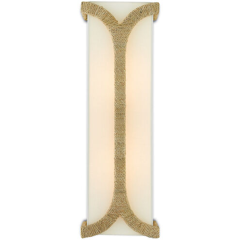 Carthay 2 Light 8 inch Natural/Dark Contemporary Gold Leaf Wall Sconce Wall Light