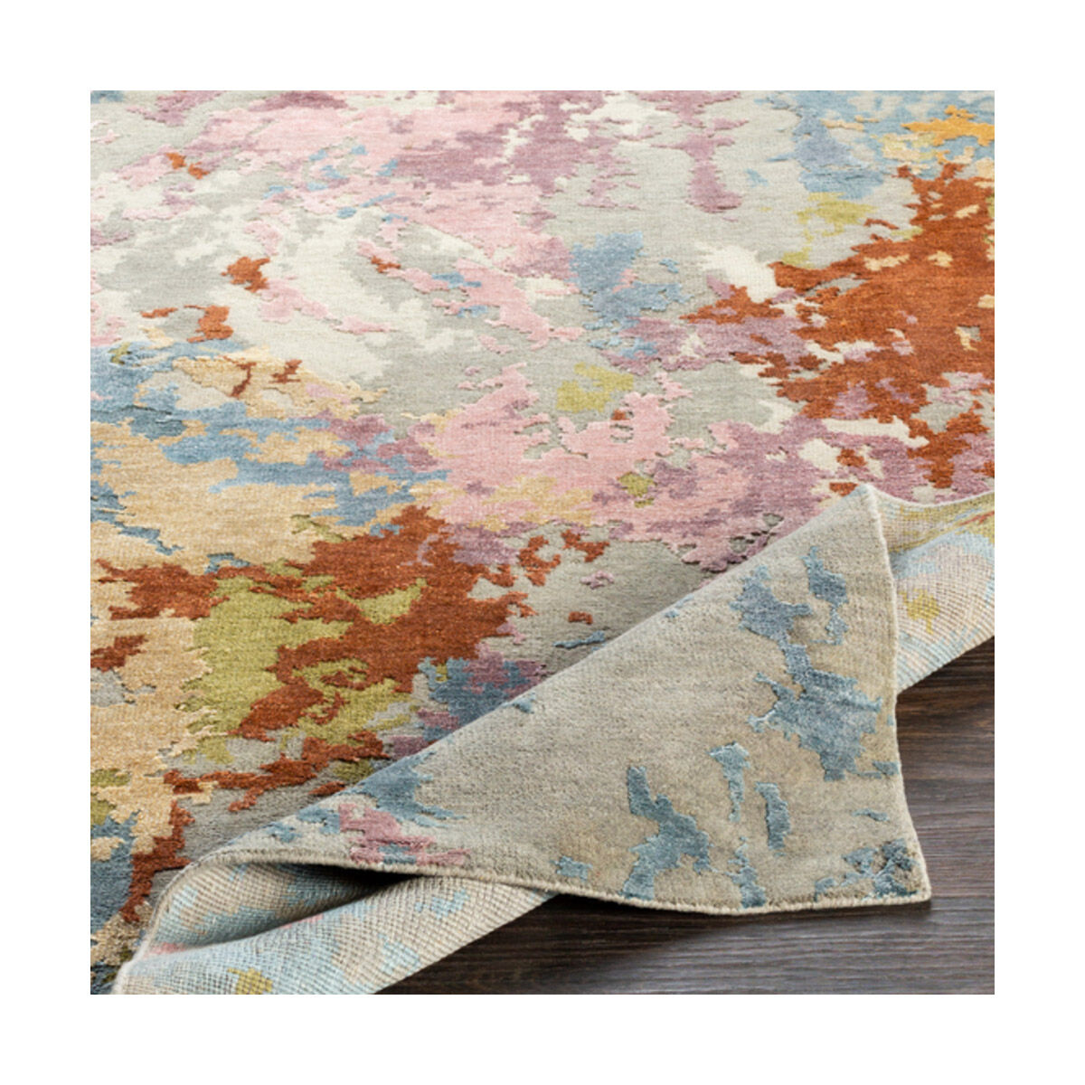 Arte 108 X 72 inch Camel/Wheat/Medium Gray/Taupe/Charcoal/Coral/Mauve Rugs, Rectangle