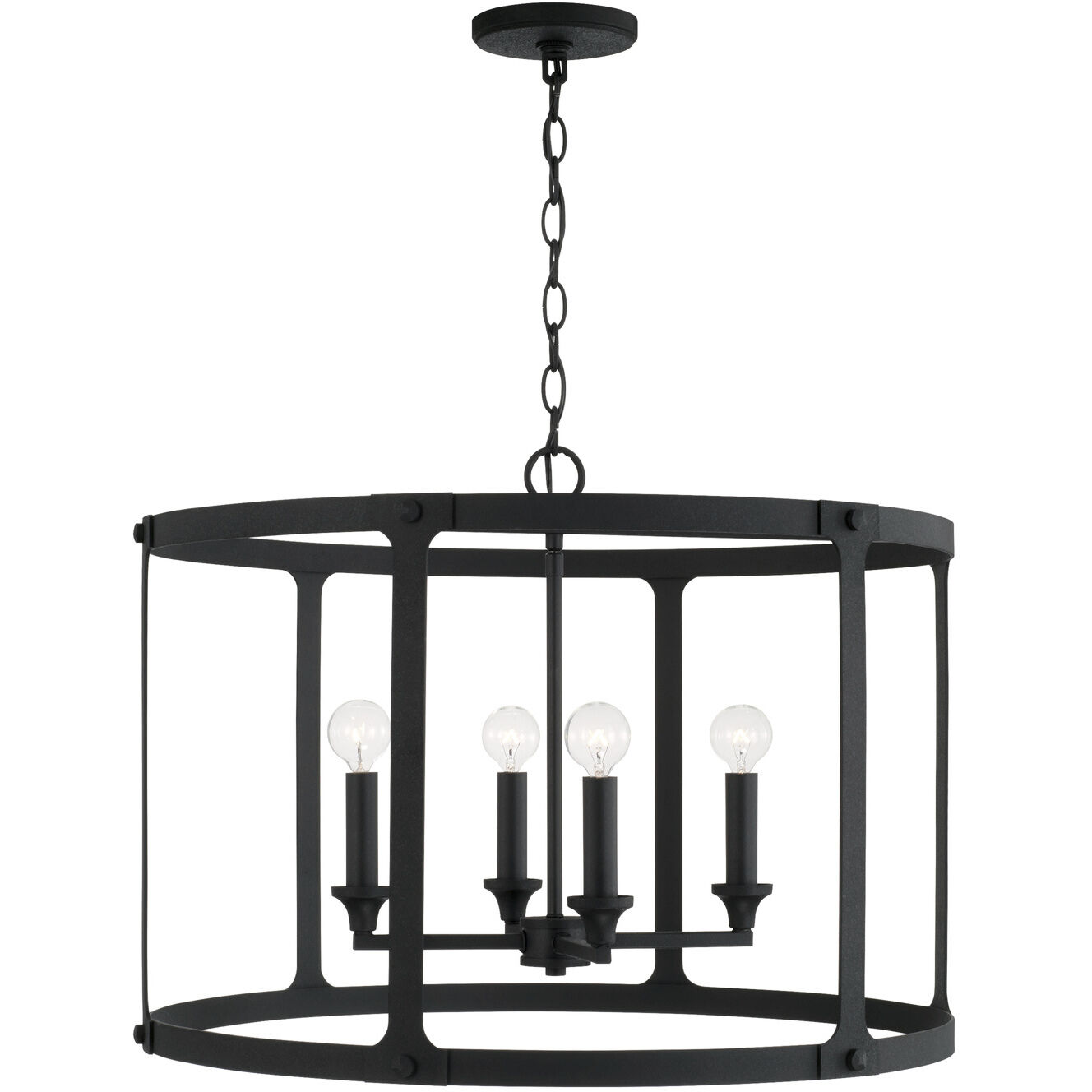 Brennen 4 Light 25 inch Black Iron Pendant Ceiling Light